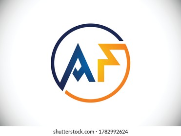 Logo für den Anfangsbuchstaben A F. Grafisches Alphabet-Symbol für Unternehmensidentität. 