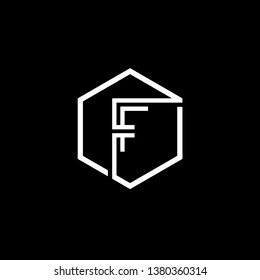 Initial letter logo F inside hexagon shape uppercase black monogram logo template