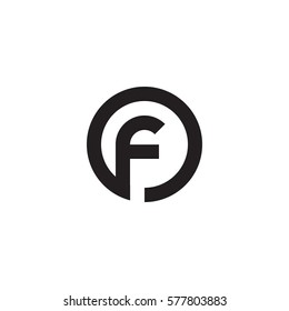 initial letter logo f inside circle shape, of, fo, f inside o rounded lowercase black monogram