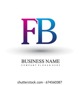 initial letter logo FB colored red and blue, Vector logo design template elements for your business or company identity
