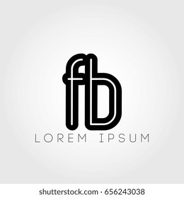 initial letter logo fb outline lowercase black logotype