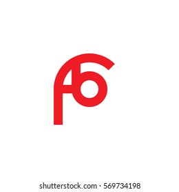 initial letter logo fb rounded lowercase red flat
