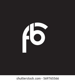 initial letter logo fb rounded lowercase white black background