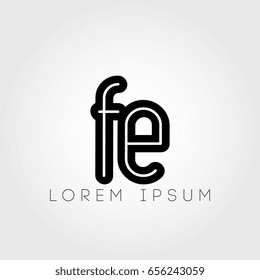 initial letter logo fe outline lowercase black logotype