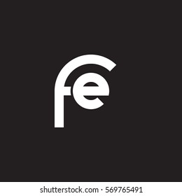initial letter logo fe rounded lowercase white black background