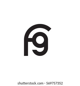 initial letter logo fg rounded lowercase black monogram