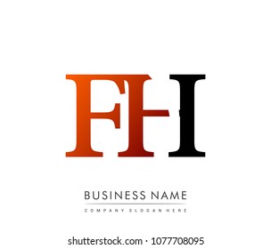 
initial letter logo FH colored red and black, Vector logo design template elements for your business or company identity