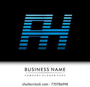 initial letter logo FH colored blue with striped compotition, Vector logo design template elements for your business or company identity
