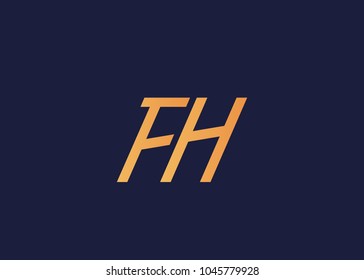 initial letter logo fh, hf, logo template
