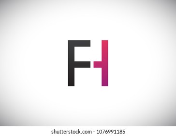 initial letter logo FH, HF, logo template