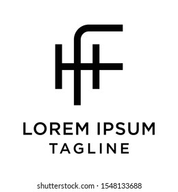initial letter logo FH, HF logo template
