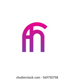 initial letter logo fh rounded lowercase purple pink