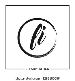 Initial Letter Logo FI Template Design