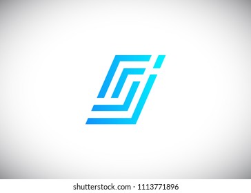 Initial letter logo FJ, JF, logo template