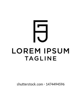 initial letter logo FJ, JF, logo template