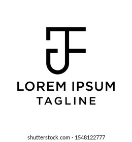 initial letter logo FJ, JF logo template 