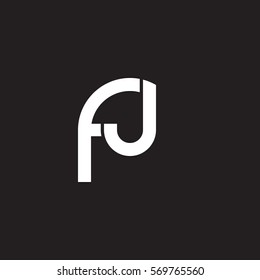 initial letter logo fj rounded lowercase white black background