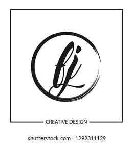 Initial Letter Logo FJ Template Design
