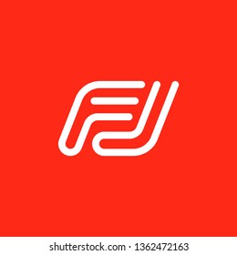 Initial letter logo FJ, logo template