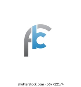 initial letter logo fk, k  inside f rounded lowercase blue gray