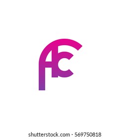 initial letter logo fk rounded lowercase purple pink