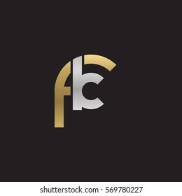 initial letter logo fk rounded lowercase logo gold silver