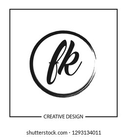 Initial Letter Logo FK Template Design