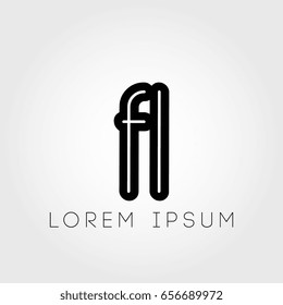 initial letter logo fl outline lowercase black logotype