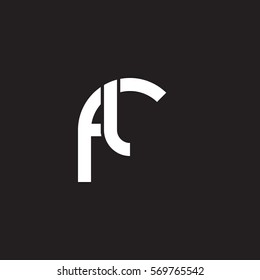 initial letter logo fl rounded lowercase white black background