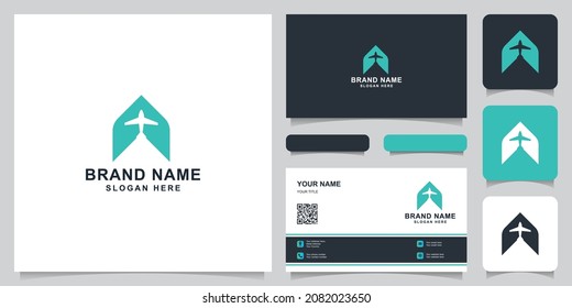 Initial Letter A Logo, Flight Logo, Plane Logo, With Business Card. Suitable For Your Company.