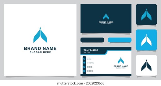 Initial letter A logo, flight logo, plane logo, with business card. Suitable for your company.