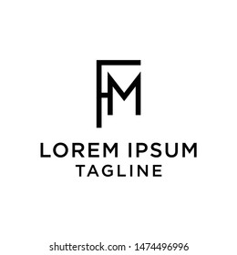initial letter logo FM, MF, logo template