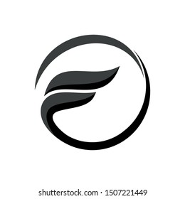 initial letter logo fO inside circle shape, of, fo, F inside o rounded lowercase black monogram
