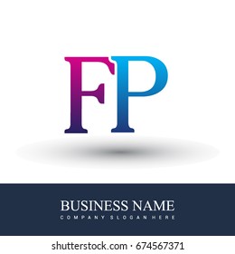 initial letter logo FP colored red and blue, Vector logo design template elements for your business or company identity