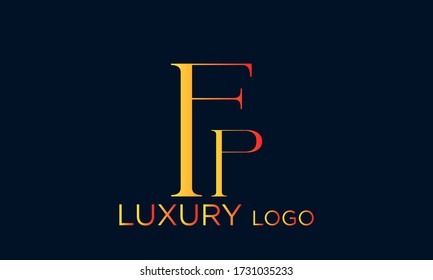 Initial letter logo FP, PF, logo template
