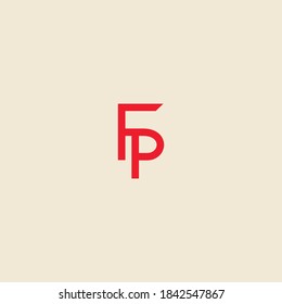 Logo de la carta inicial FP, PF, plantilla de logotipo