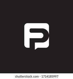 Diseño de vectores de plantillas FP con logotipo de carta inicial