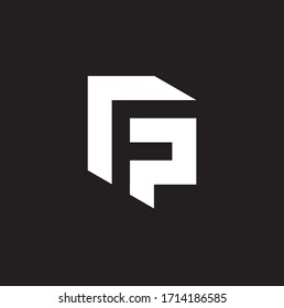 Diseño de vectores de plantillas FP con logotipo de carta inicial
