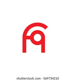 initial letter logo fq rounded lowercase red flat