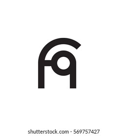 initial letter logo fq rounded lowercase black monogram
