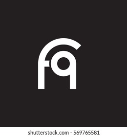initial letter logo fq rounded lowercase white black background
