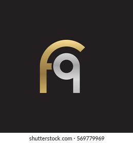 initial letter logo fq rounded lowercase logo gold silver