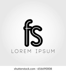 initial letter logo fs outline lowercase black logotype