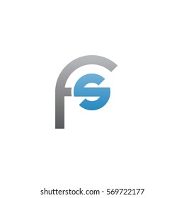 initial letter logo fs, s inside f rounded lowercase blue gray