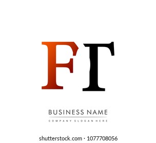 
initial letter logo FT colored red and black, Vector logo design template elements for your business or company identity