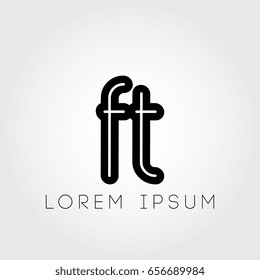 initial letter logo ft outline lowercase black logotype