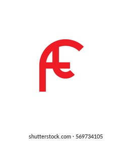 initial letter logo ft rounded lowercase red flat