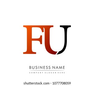 
initial letter logo FU colored red and black, Vector logo design template elements for your business or company identity