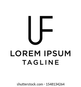 initial letter logo FU, UF logo template
