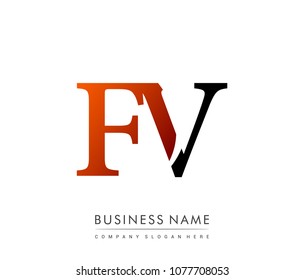 
initial letter logo FV colored red and black, Vector logo design template elements for your business or company identity